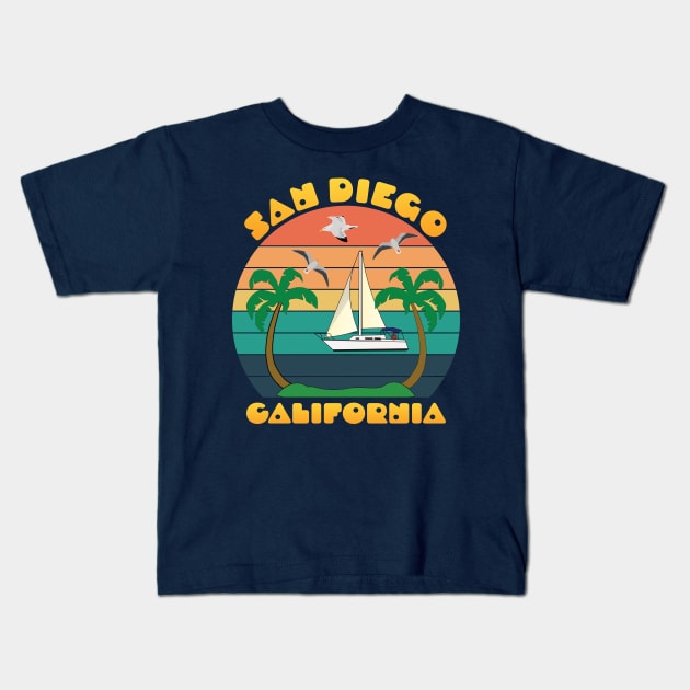 San Diego California Kids T-Shirt by DPattonPD